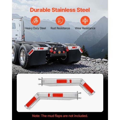 ANTUKO 30 In Stainless Steel Straight Mud Flap Hanger 1 1/8 - Foto 11