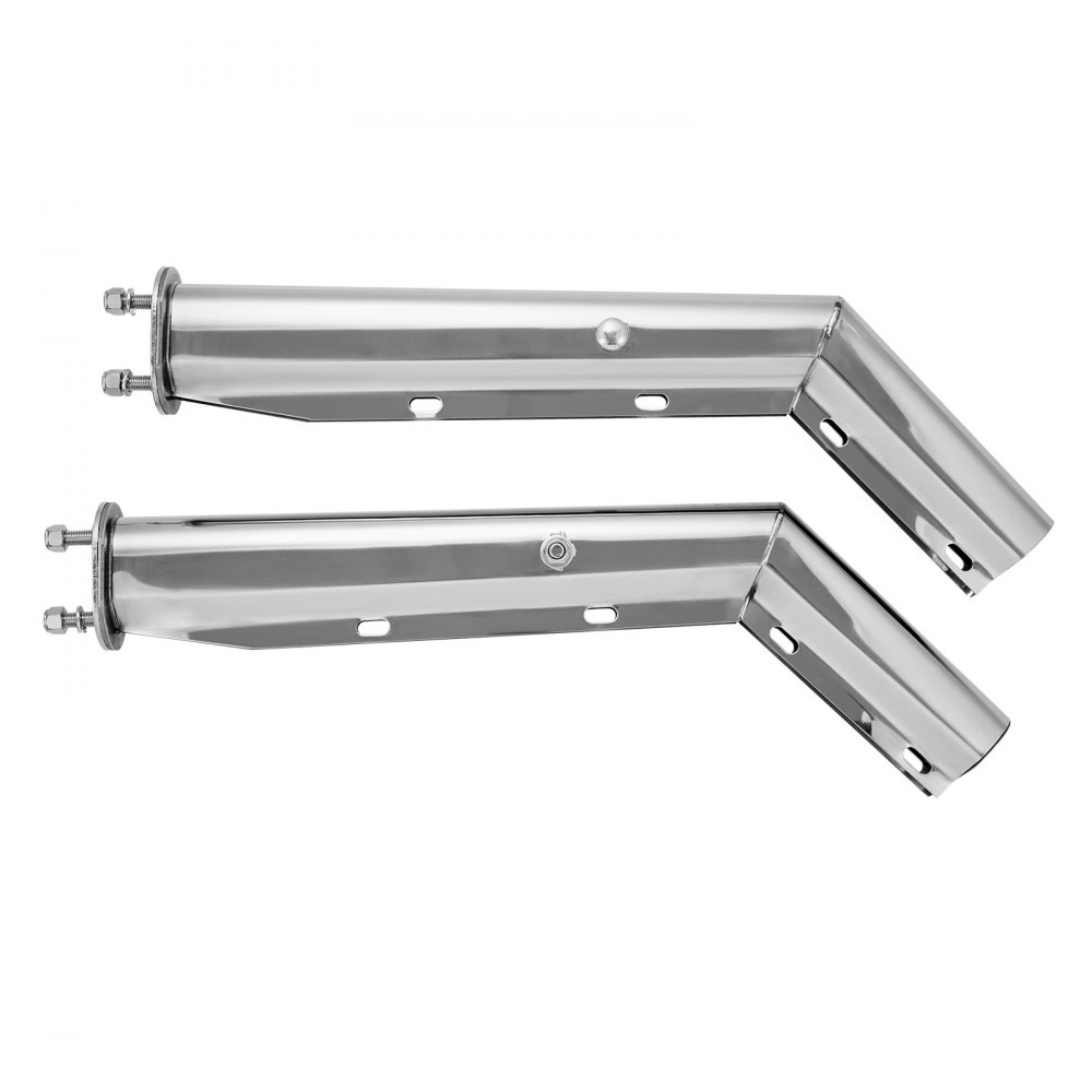 VEVOR Stainless Steel Angled Spring Loaded Mud Flap Hangers, 2-1/2" (63.5mm) Bolt Spacing Mudflap Hangers for Semi Trucks, 1 Pair Heavy Duty Semi Truck Mud Flap Hanger Set with Reflective Strips, Silver