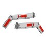 VEVOR Stainless Steel Angled Spring Loaded Mud Flap Hangers, 2-1/2" (63.5mm) Bolt Spacing Mudflap Hangers for Semi Trucks, 1 Pair Heavy Duty Semi Truck Mud Flap Hanger Set with Reflective Strips, Silver
