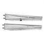 VEVOR Chrome Straight Spring Loaded Mud Flap Hangers, 2-1/2" Bolt Spacing Mudflap Hangers for Semi Trucks, 1 Pair Heavy Duty Semi Truck Mud Flap Hanger Set with Aluminum Reflective Plates, Silver