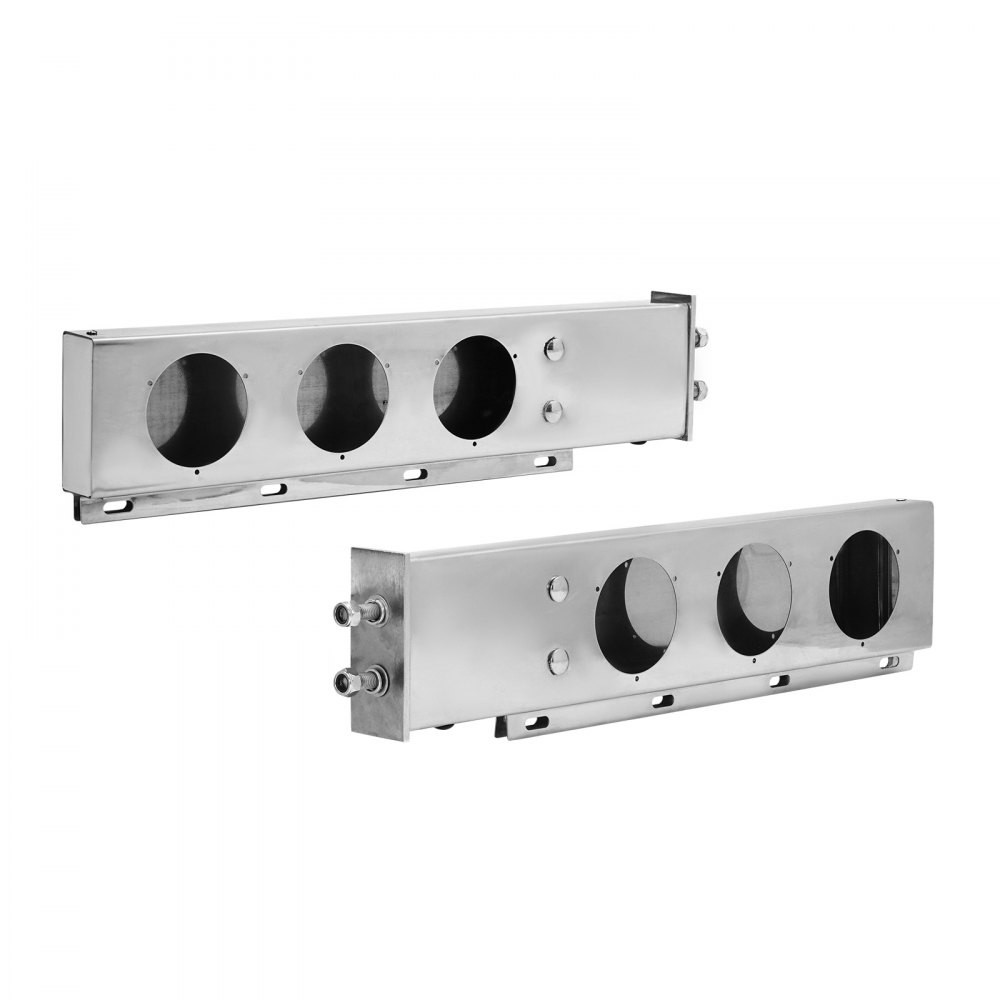 VEVOR Stainless Steel Mud Flap Hangers with Light Cutouts, 2-1/2" (63.5mm) Bolt Spacing, Spring Loaded Mudflap Hangers for Semi Trucks, 1 Pair Heavy Duty Semi Truck Mud Flap Hanger Set, Silver