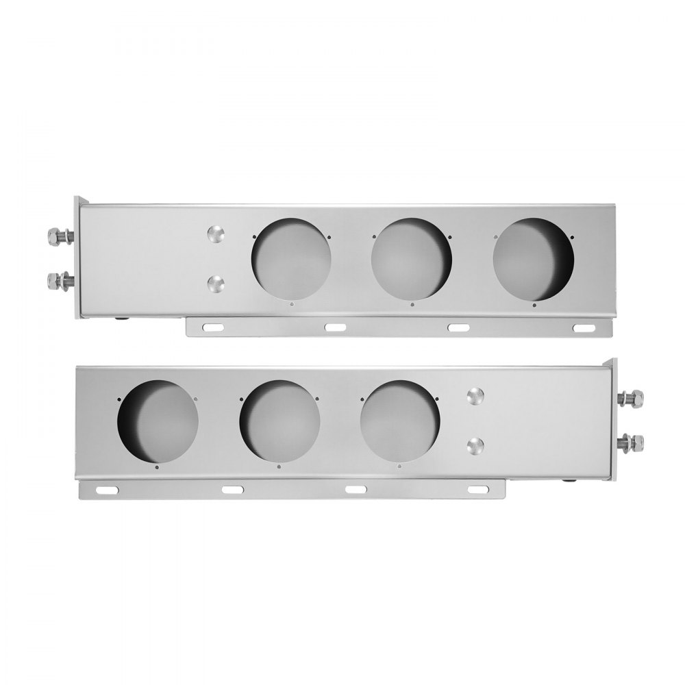 VEVOR Stainless Steel Mud Flap Hangers with Light Cutouts, 2-1/2" (63.5mm) Bolt Spacing, Spring Loaded Mudflap Hangers for Semi Trucks, 1 Pair Heavy Duty Semi Truck Mud Flap Hanger Set, Silver