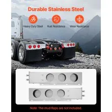 Stainless Steel Mud Flap Hangers with Light Cutouts for Semi Trucks 2-1/2"