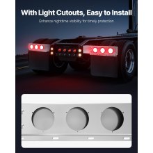 Stainless Steel Mud Flap Hangers with Light Cutouts for Semi Trucks 2-1/2"