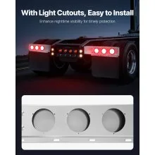 Stainless Steel Mud Flap Hangers with Light Cutouts for Semi Trucks 2-1/2"