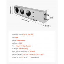 Stainless Steel Mud Flap Hangers with Light Cutouts for Semi Trucks 2-1/2"