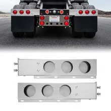 Stainless Steel Mud Flap Hangers with Light Cutouts for Semi Trucks 2-1/2"