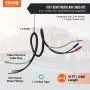 VEVOR 15FT Semi Truck Air Lines Kit, 3-in-1 Air Hoses & ABS Power Line for Semi Truck Trailer Tractor, 7-Way Plug Electrical Cord Cable and Rubber Air Lines Hose Assembly Kit with Hook & Teflon Tape