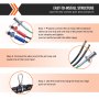 VEVOR 15FT Semi Truck Air Lines Kit, 3-in-1 Air Hoses & ABS Power Line for Semi Truck Trailer Tractor, 7-Way Plug Electrical Cord Cable and Rubber Air Lines Hose Assembly Kit with Hook & Teflon Tape