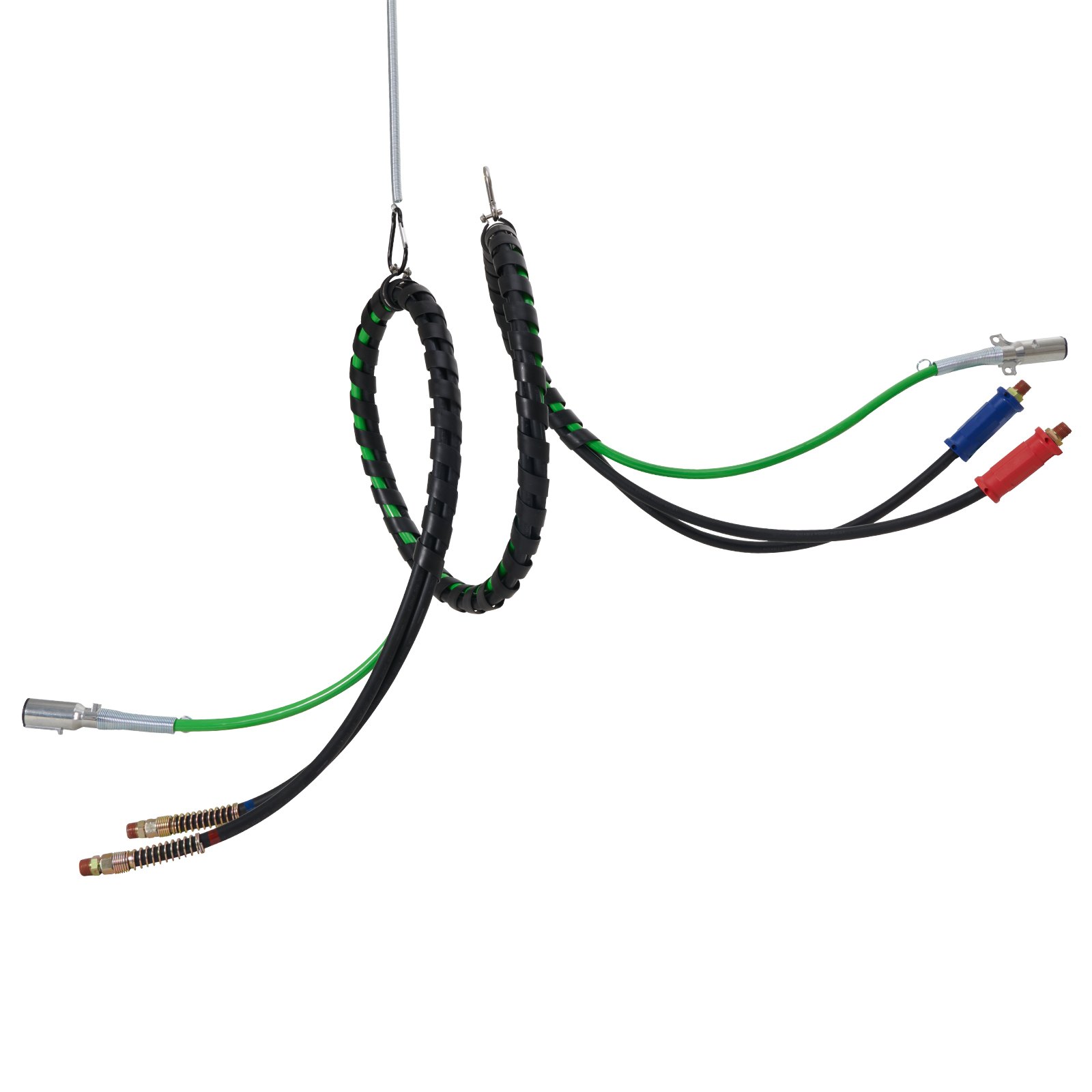 VEVOR 4.6 m Semi Truck Air Lines Kit, 3-in-1 Air Hoses & ABS Power Line for Semi Truck Trailer Tractor, 7-Way Plug Electrical Cord Cable and Rubber Air Lines Hose Assembly Kit with Hook & Teflon Tape
