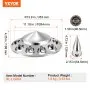 VEVOR Front Axle Wheel Covers, Spiked Axle Cover for Semi Truck, ABS Electroplate Rust-Resistant Lug Nut Covers, Universal Fit, Installation Tool Included, Complete Axle Cover Combo Kit