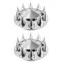 VEVOR Front Axle Wheel Covers, Spiked Axle Cover for Semi Truck, ABS Electroplate Rust-Resistant Lug Nut Covers, Universal Fit, Installation Tool Included, Complete Axle Cover Combo Kit