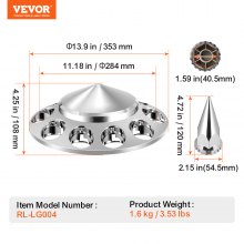 Kit combiné de couvercles d'essieu avant VEVOR, couvercles d'écrous de roue ABS avec outils de couvercle d'écrou