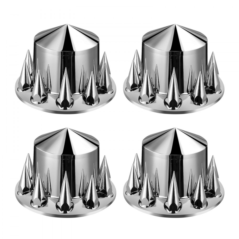 VEVOR Rear Axle Wheel Covers, Spiked Axle Cover for Semi Truck, ABS Electroplate Rust-Resistant Lug Nut Covers, Universal Fit, Installation Tool Included, Complete Axle Cover Combo Kit