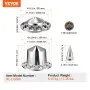VEVOR Rear Front Axle Wheel Covers, Spiked Axle Cover for Semi Truck, ABS Rust-Resistant Lug Nut Covers, Universal Fit, Installation Tool Included, 2 Front and 4 Rear Axle Hub Covers Combo Kit