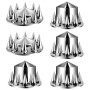 VEVOR Rear Front Axle Wheel Covers, Spiked Axle Cover for Semi Truck, ABS Rust-Resistant Lug Nut Covers, Universal Fit, Installation Tool Included, 2 Front and 4 Rear Axle Hub Covers Combo Kit