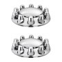 VEVOR Front Axle Wheel Covers, Dome Axle Cover for Semi Truck, ABS Electroplate Rust-Resistant Lug Nut Covers, Universal Fit, Installation Tool Included, Complete Axle Cover Combo Kit