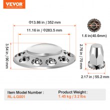 VEVOR Front Axle Cover Combo Kit ABS Lug Nut Covers with Nut Cover Tools