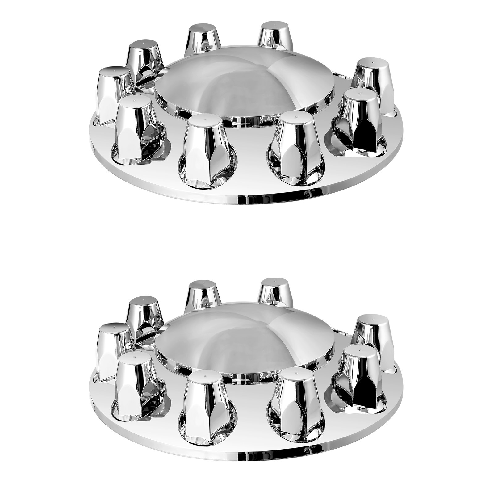 VEVOR Front Axle Wheel Covers, Dome Axle Cover for Semi Truck, ABS Electroplate Rust-Resistant Lug Nut Covers, Universal Fit, Installation Tool Included, Complete Axle Cover Combo Kit