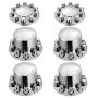 VEVOR Rear Front Axle Wheel Covers, Dome Axle Cover for Semi Truck, ABS Rust-Resistant Lug Nut Covers, Universal Fit, Installation Tool Included, 2 Front and 4 Rear Axle Hub Covers Combo Kit