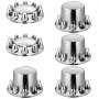 VEVOR Rear Front Axle Wheel Covers, Dome Axle Cover for Semi Truck, ABS Rust-Resistant Lug Nut Covers, Universal Fit, Installation Tool Included, 2 Front and 4 Rear Axle Hub Covers Combo Kit
