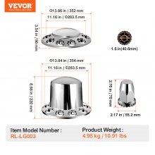 VEVOR Rear&Front Axle Cover Combo Kit ABS Lug Nut Covers with Nut Cover Tools