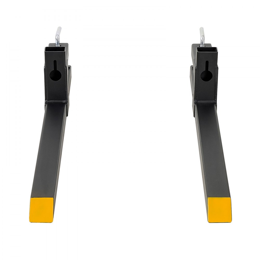 VEVOR Pallet Forks 907 kg 1092 mm Clamp-On Pallet Forks Yellow Tips Fixed, Front Loader Attachment for Tractor, Skid Steer, Loader Bucket, Agriculture, Farm, Heavy-Duty Reinforced Steel Bucket Fork