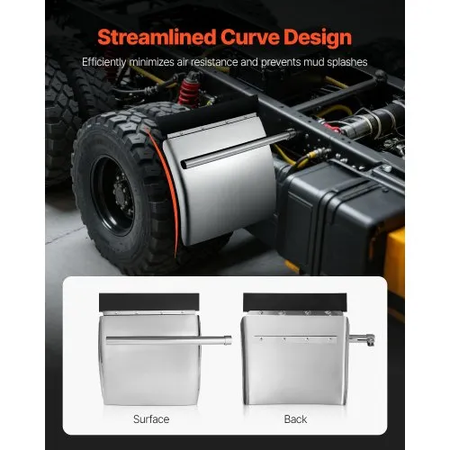 Loderas Para Camion CHDT66 Quarter Fenders For Semi Truck, 24" X 24"Semi Truck Quarter Fenders W/Round Tube Arm And All Hardware Included, Right And Left Semi Quarter Trailer Fenders Single Axle - Foto 3