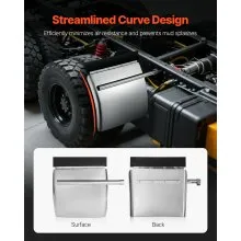 Stainless Steel Quarter Fenders for Semi Trucks 24"x24" with Tube Bracket