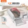 VEVOR 15.2 cm Deep Cat Litter Box Odor-Free Litter Box with Filtering Foot Board