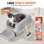 VEVOR 15.2 cm Deep Cat Litter Box Odor-Free Litter Box with Filtering Foot Board