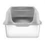 VEVOR Cat Litter Box, 6 inches Deep, XL Extra Large Stainless Steel Cat Litter Box with Scoop, Wide Filtering Foot Board & High Sides, Enclosed Odor-Free Easy-to-Clean Litter Box, Fit for Big Cats