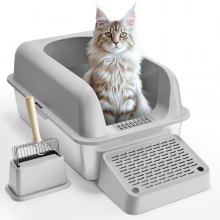 VEVOR 6 in Deep Cat Litter Box Odor-Free Litter Box with Filtering Foot Board