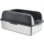 VEVOR Cat Litter Box, 6 inches Deep, XL Extra Large Stainless Steel Cat Litter Box with Scoop, Wide Filtering Foot Board & High Sides, Enclosed Odor-Free Easy-to-Clean Litter Box, Fit for Big Cats