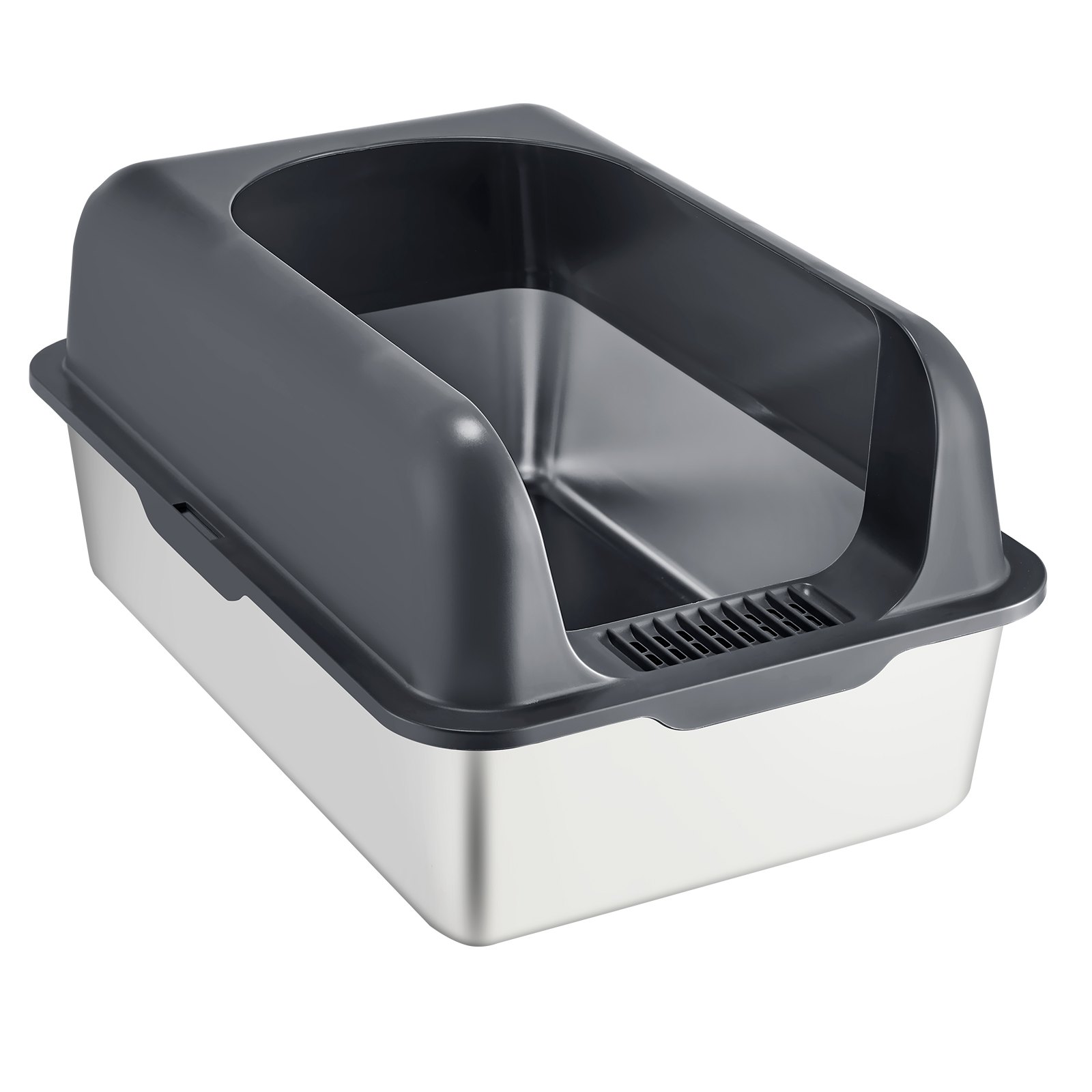 VEVOR 6 in Deep Cat Litter Box Odor-Free Litter Box with Filtering Foot Board