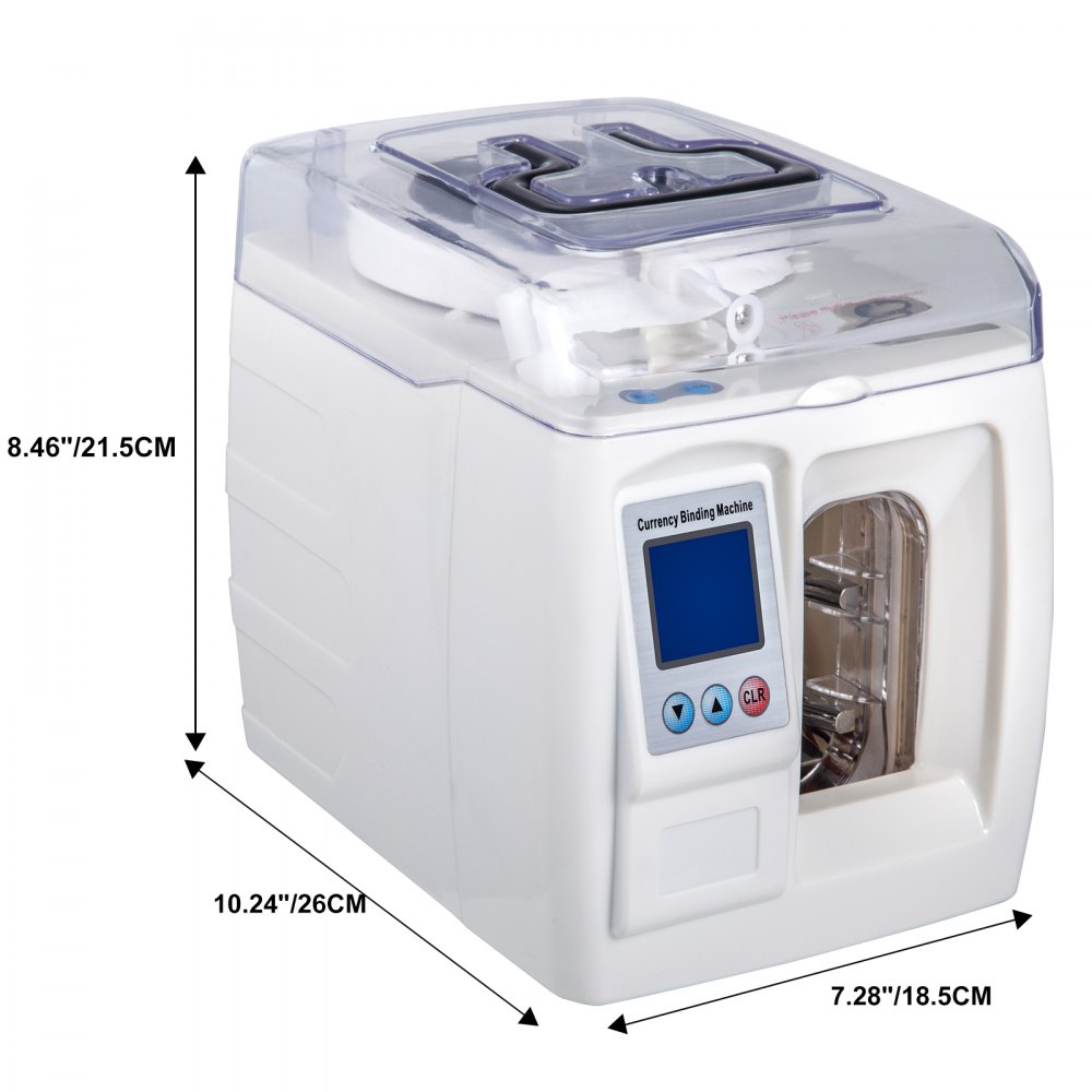 VEVOR Banknote Binding Machine, 1.5 s/Once, Automatic Money Binder w/LCD Screen & Button Controls, Bill Strapping Machine for Bank, Finance Department, Business