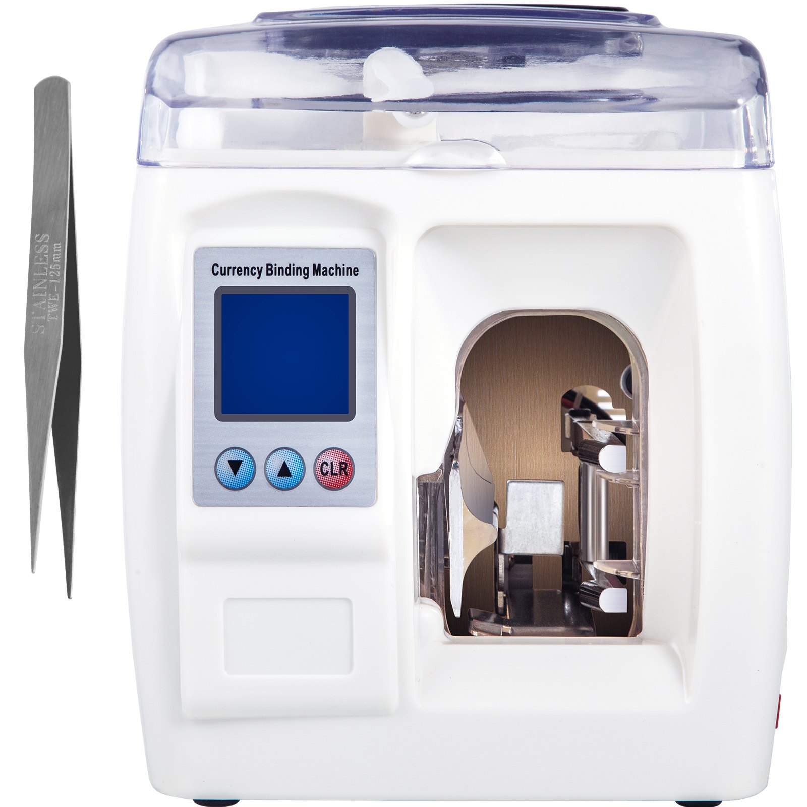 VEVOR Banknote Binding Machine, 1.5 s/Once, Automatic Money Binder w/LCD Screen & Button Controls, Bill Strapping Machine for Bank, Finance Department, Business