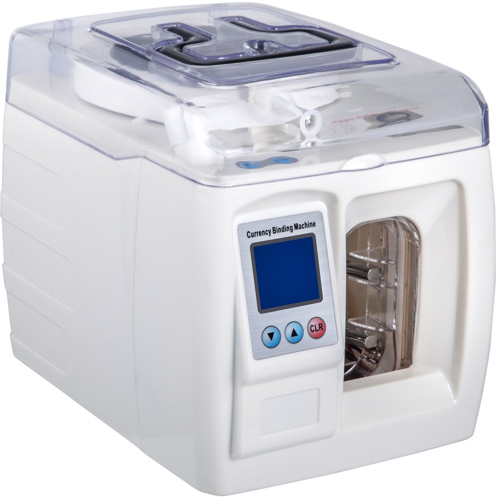 VEVOR Banknote Binding Machine 1.5 s/Once Money Bundle Bill Binding Machine 3cm Tape Width Automatic Cash Binding Machine with LCD Screen Bill Strapping Machine for Bank, Finance Department, Business