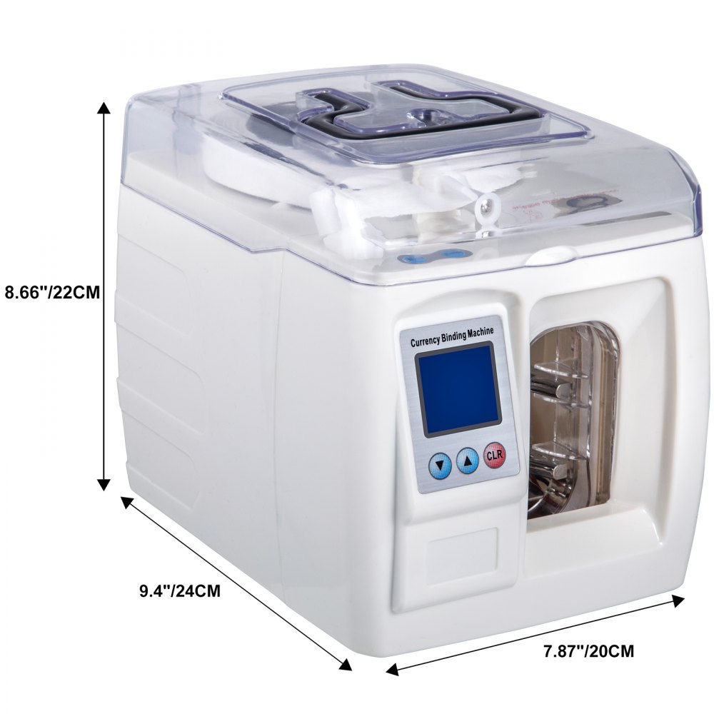 VEVOR Banknote Binding Machine 1.5 s/Once Money Bundle Bill Binding Machine 3cm Tape Width Automatic Cash Binding Machine with LCD Screen Bill Strapping Machine for Bank, Finance Department, Business