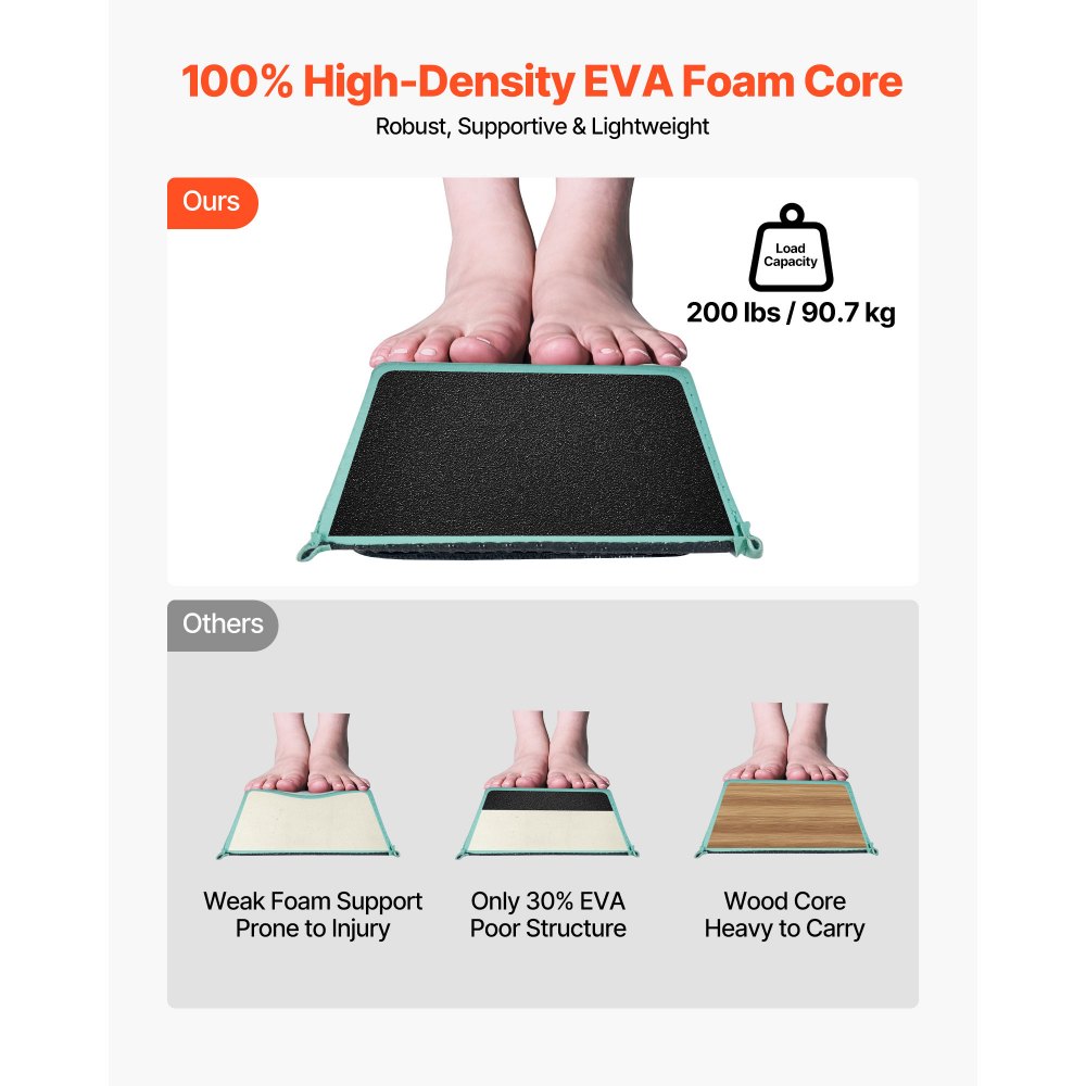VEVOR 8FT Folding Balance Beam for Kids, 200LBS Stable Support Gymnastics Floor Beam with Non-Slip Mats, Gymnastics Training Equipment with Anti-Slip Bottom and Carrying Bag for Home Gym, Mint Green