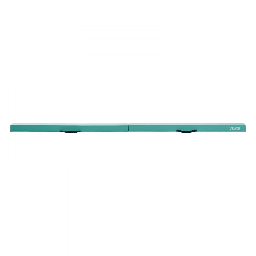 VEVOR 8FT Folding Balance Beam for Kids, 200LBS Stable Support Gymnastics Floor Beam with Non-Slip Mats, Gymnastics Training Equipment with Anti-Slip Bottom and Carrying Bag for Home Gym, Mint Green
