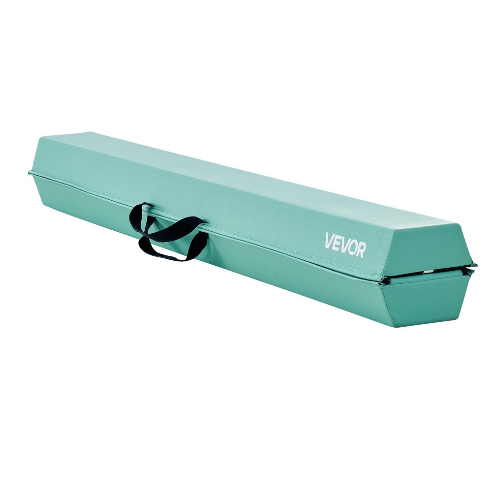 VEVOR 8FT Folding Balance Beam for Kids, 200LBS Stable Support Gymnastics Floor Beam with Non-Slip Mats, Gymnastics Training Equipment with Anti-Slip Bottom and Carrying Bag for Home Gym, Mint Green