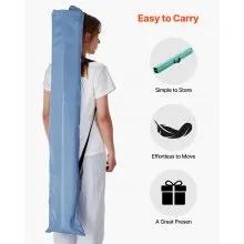 VEVOR 8FT Folding Balance Beam for Kids, 90.7 KG Stable Support Gymnastics Floor Beam with Non-Slip Mats, Gymnastics Training Equipment with Anti-Slip Bottom and Carrying Bag for Home Gym, Mint Green