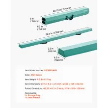 VEVOR 8FT Folding Balance Beam for Kids, 90.7 KG Stable Support Gymnastics Floor Beam with Non-Slip Mats, Gymnastics Training Equipment with Anti-Slip Bottom and Carrying Bag for Home Gym, Mint Green