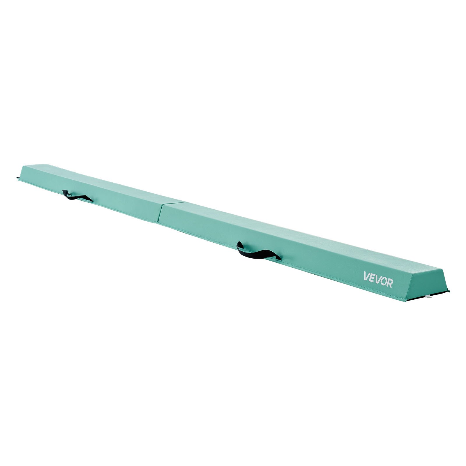 VEVOR 8FT Folding Balance Beam for Kids, 90.7 KG Stable Support Gymnastics Floor Beam with Non-Slip Mats, Gymnastics Training Equipment with Anti-Slip Bottom and Carrying Bag for Home Gym, Mint Green