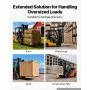 VEVOR Forklift Extensions 2130 x 115 mm, 2494.8 kg Capacity & Bottom Lock, for Forklifts and Forklift Trucks, Heavy-Duty Industrial Steel Pallet Fork Attachments, Extended Load Handling, Red, 1 Pair