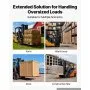 VEVOR Forklift Extensions 2130 x 140 mm, 2494.8 kg Capacity & Bottom Lock, for Forklifts and Forklift Trucks, Heavy-Duty Industrial Steel Pallet Fork Attachments, Extended Load Handling, Red, 1 Pair