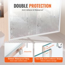 Semi-frameless Shower Door 57.7-59 x 70 in SGCC Tempered Glass 1/4in Chrome