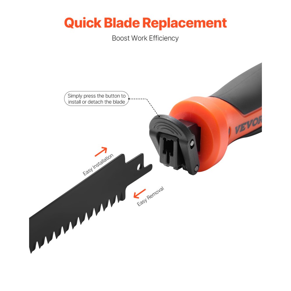 VEVOR Jab Saw, 6 in Keyhole Saw with Soft Grip Handle, 8-In-1 Multi-Blades Drywall Jab Saw, Sharp Jab Saw with Triple Ground Teeth, for Cutting Drywall Wood Metel Plastic Plywood Wallboard Thin Sheet