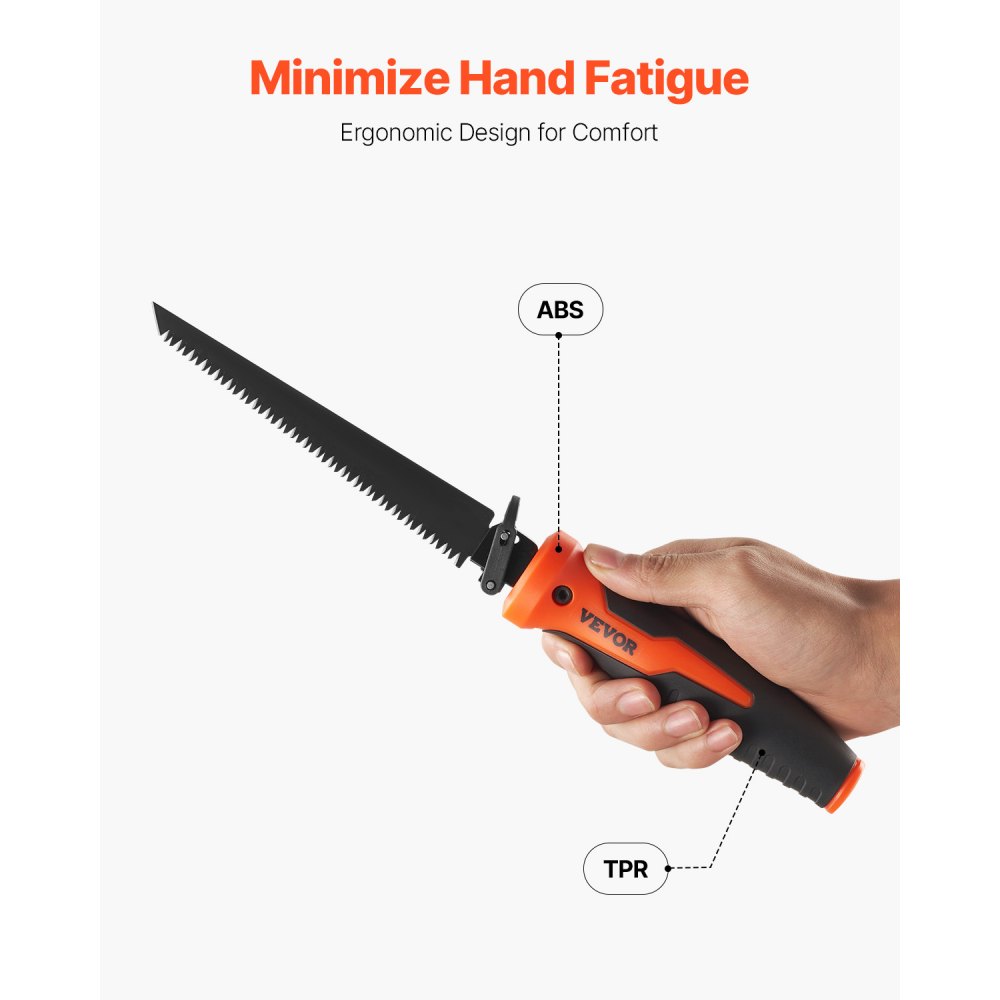VEVOR Jab Saw, 6 in Keyhole Saw with Soft Grip Handle, 8-In-1 Multi-Blades Drywall Jab Saw, Sharp Jab Saw with Triple Ground Teeth, for Cutting Drywall Wood Metel Plastic Plywood Wallboard Thin Sheet